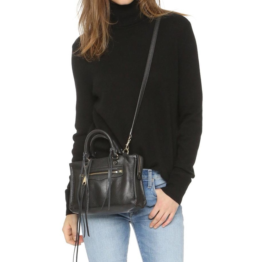 Rebecca Minkoff NWT Micro Regan Pebbled Leather Fringe Satchel Purse